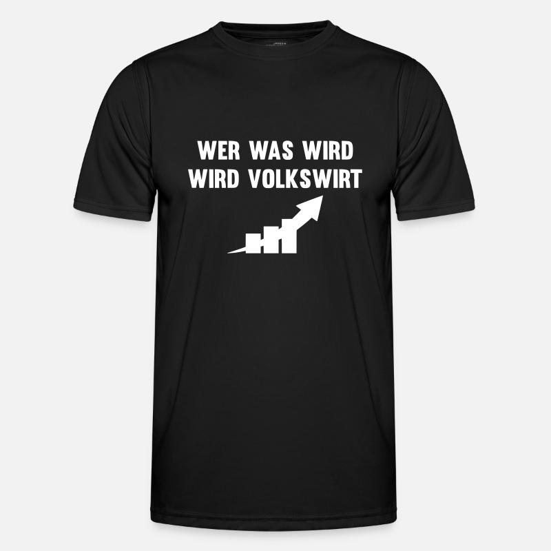 Wer was wird wird Volkswirt - Männer Funktions-T-Shirt - Schwarz