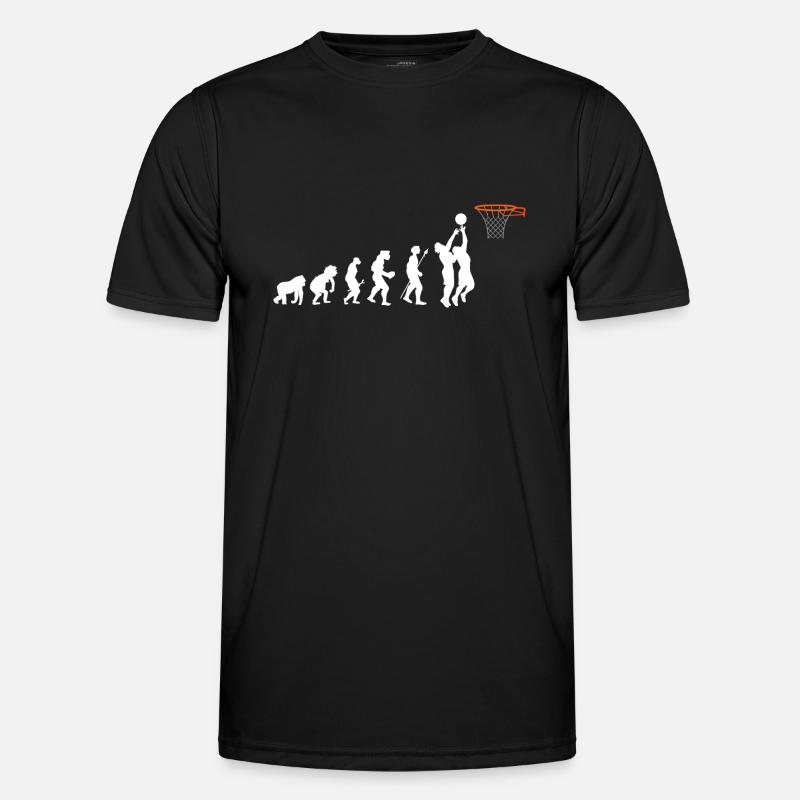 Basketball Evolution - Männer Funktions-T-Shirt - Schwarz