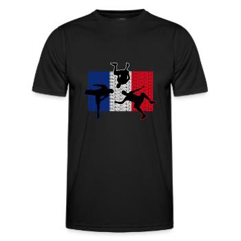 Parkour France | Parkour Frankreich - Männer Funktions-T-Shirt - Schwarz - Vorne - AI Model Male 178 dark (178cm)