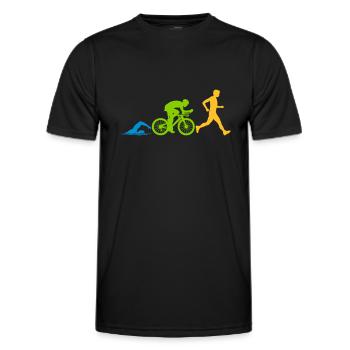 Compétition de triathlon sportif - T-shirt sport Homme - noir - Devant - AI Model Male 178 dark (178cm)