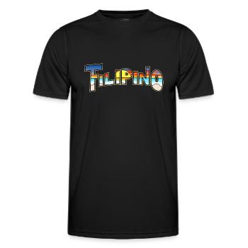 Filipino guapo Strand mit Sonnenuntergang, gelb - Männer Funktions-T-Shirt - Schwarz - Vorne - AI Model Male 178 dark (178cm)