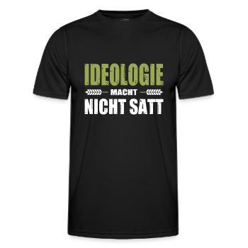 Bauernprotest Landwirt Ideologie Macht Nicht Satt - Männer Funktions-T-Shirt - Schwarz - Vorne - AI Model Male 178 dark (178cm)