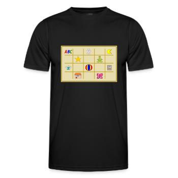 Setzkasten - Männer Funktions-T-Shirt - Schwarz - Vorne - AI Model Male 178 dark (178cm)