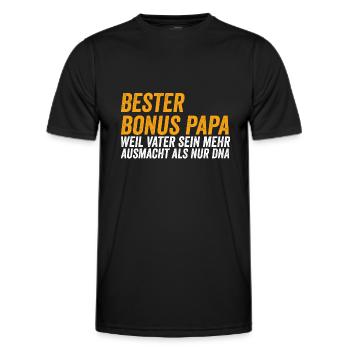 Bonus Papa bester Vater lustig DNA - Männer Funktions-T-Shirt - Schwarz - Vorne - AI Model Male 178 dark (178cm)