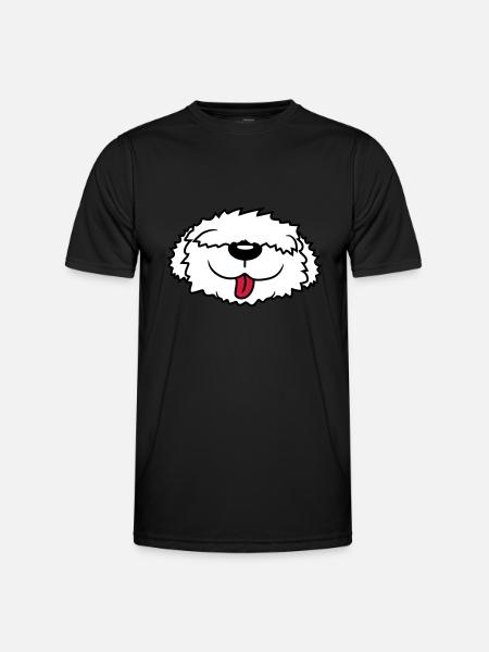 Bobtail dog face - Men's Functional T-Shirt - black