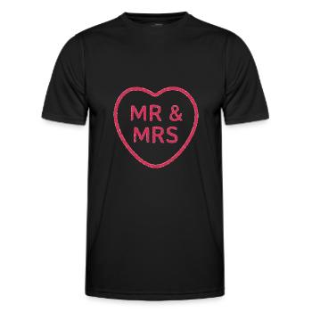 Herr und Frau Liebe Herz Logo - Männer Funktions-T-Shirt - Schwarz - Vorne - AI Model Male 178 dark (178cm)