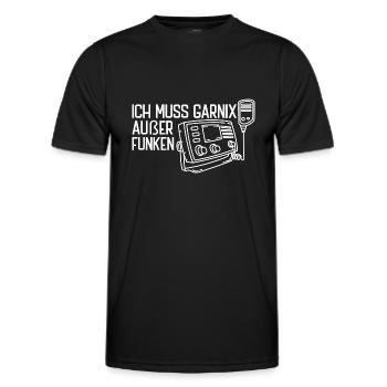 Amateurfunk ich muss garnix Amateurfunker - Männer Funktions-T-Shirt - Schwarz - Vorne - AI Model Male 178 dark (178cm)