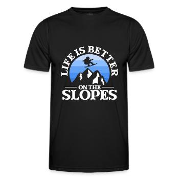 Life Is Better On The Slopes - Men's Functional T-Shirt - black - Front - AI Model Male 178 dark (178cm)