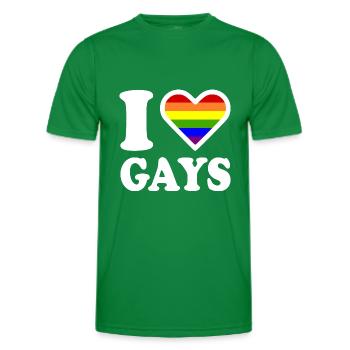 I love gays - Männer Funktions-T-Shirt - Kelly Green - Vorne - AI Model Male 178 dark (178cm)