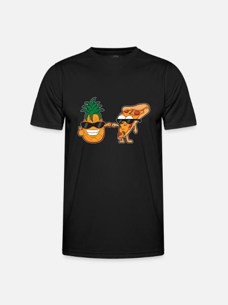 pizza and pineapple cartoon design - Men's Functional T-Shirt - black