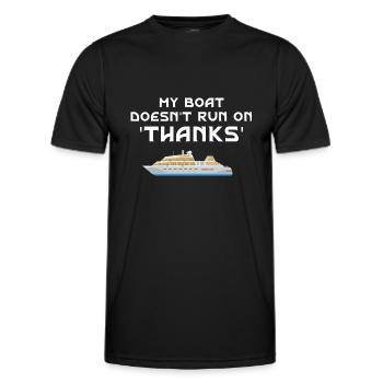 My boat is no longer running thanks to Funny Boat Captain - Men's Functional T-Shirt - black - Front - AI Model Male 178 dark (178cm)