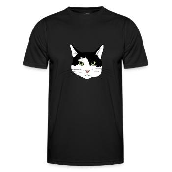 chat noir et blanc - T-shirt sport Homme - noir - Devant - AI Model Male 178 dark (178cm)