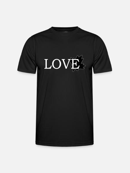 Love Maple Leaf of Canada - Men's Functional T-Shirt - black