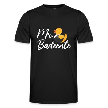 Badeente Gummiente - Männer Funktions-T-Shirt - Schwarz - Vorne - AI Model Male 178 dark (178cm)