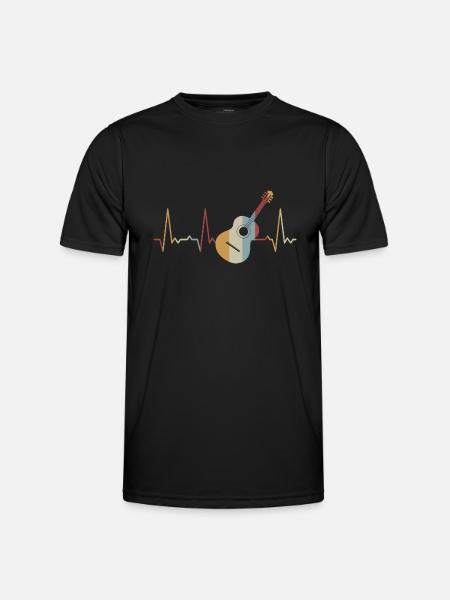 Heartbeat Guitar - Men's Functional T-Shirt - black