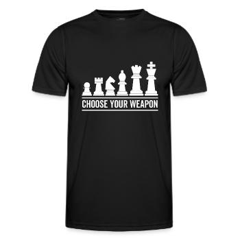 Wähle dein Waffenschach - Männer Funktions-T-Shirt - Schwarz - Vorne - AI Model Male 178 dark (178cm)
