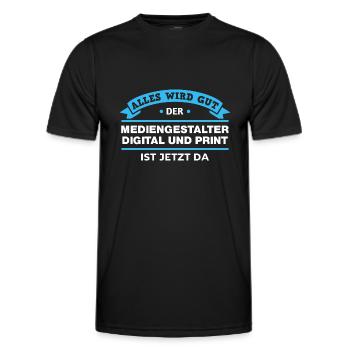 Mediengestalter Digital Print Design für Profis - Männer Funktions-T-Shirt - Schwarz - Vorne - AI Model Male 178 dark (178cm)