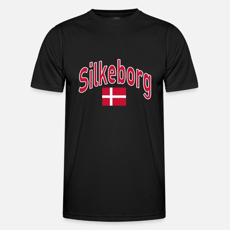 Silkeborg Denmark flag - Men's Functional T-Shirt - black