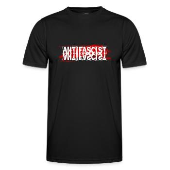 Anti-fascist against paternalism - Men's Functional T-Shirt - black - Front - AI Model Male 178 dark (178cm)