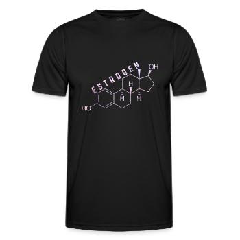 molécule d’œstrogène - T-shirt sport Homme - noir - Devant - AI Model Male 178 dark (178cm)