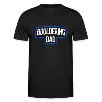 Bouldering Dad - Papa Lustig - Men's Functional T-Shirt - black - Front - AI Model Male 178 dark (178cm)