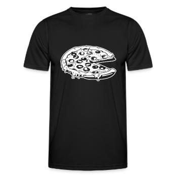 Pizza Restauration rapide Pizzeria - T-shirt sport Homme - noir - Devant - AI Model Male 178 dark (178cm)