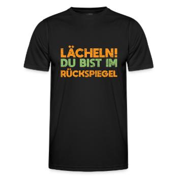 Lächeln Du Bist Im Rückspiegel - Männer Funktions-T-Shirt - Schwarz - Vorne - AI Model Male 178 dark (178cm)
