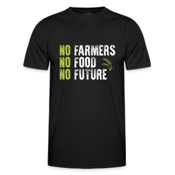 No Farmers No Food No Future Farmer Farmer Demo - Men's Functional T-Shirt - black - Front - AI Model Male 178 dark (178cm)