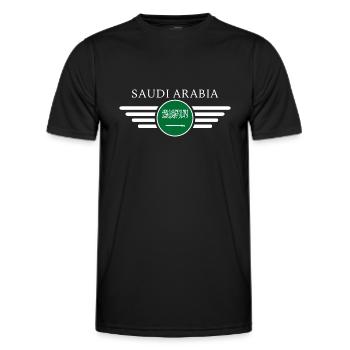 Saudi Arabien Wüstenzauber Stil Design T-Shirt - Männer Funktions-T-Shirt - Schwarz - Vorne - AI Model Male 178 dark (178cm)