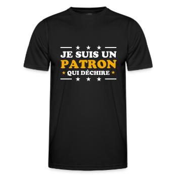 WHO ROCKS - Men's Functional T-Shirt - black - Front - AI Model Male 178 dark (178cm)