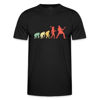 Evolution Bassist Bass Player Musician - Men's Functional T-Shirt - black - Front - AI Model Male 178 dark (178cm)