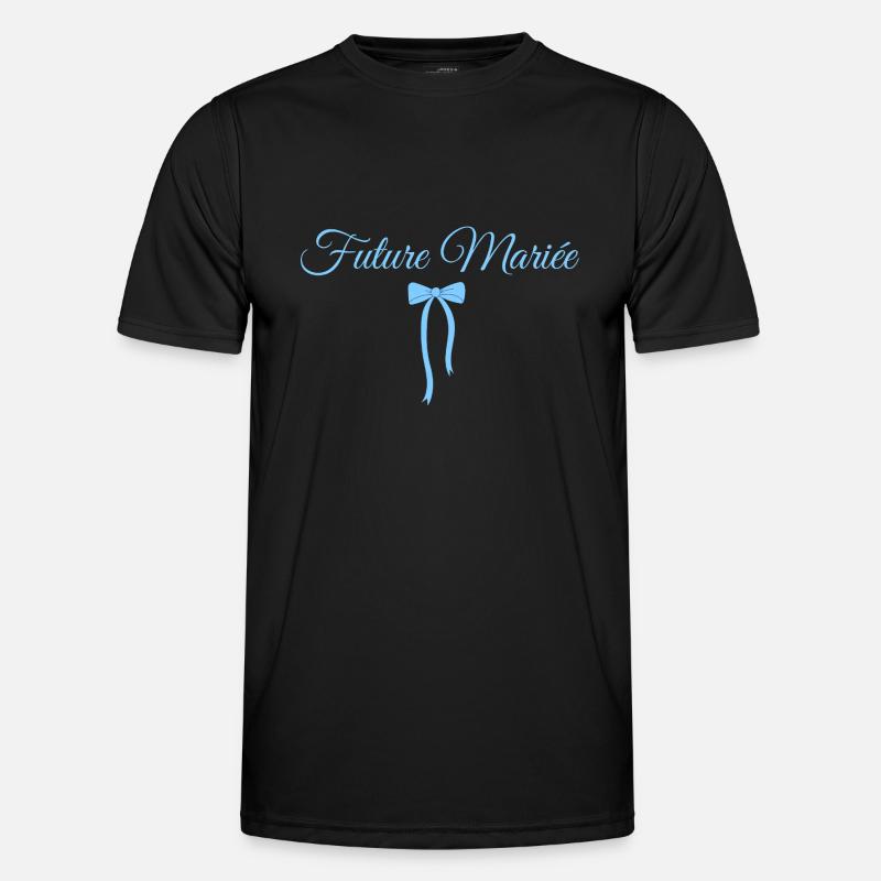 Future mariée noeud bleu - T-shirt sport Homme - noir