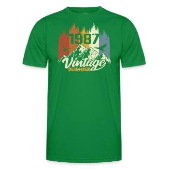 Geburtstagsgeschenk geboren im Dezember 1987 - Männer Funktions-T-Shirt - Kelly Green - Vorne - AI Model Male 178 dark (178cm)