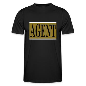 agent - Men's Functional T-Shirt - black - Front - AI Model Male 178 dark (178cm)