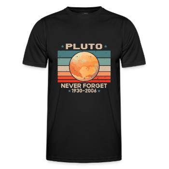 Vintage Never Forget Pluto Retro - Männer Funktions-T-Shirt - Schwarz - Vorne - AI Model Male 178 dark (178cm)