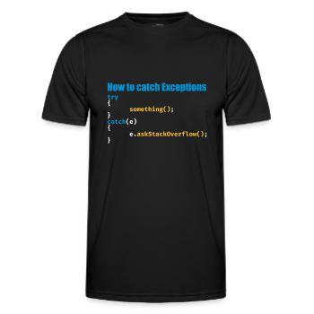 Les programmeurs, logiciels, informatique, développeur - T-shirt sport Homme - noir - Devant - AI Model Male 178 dark (178cm)