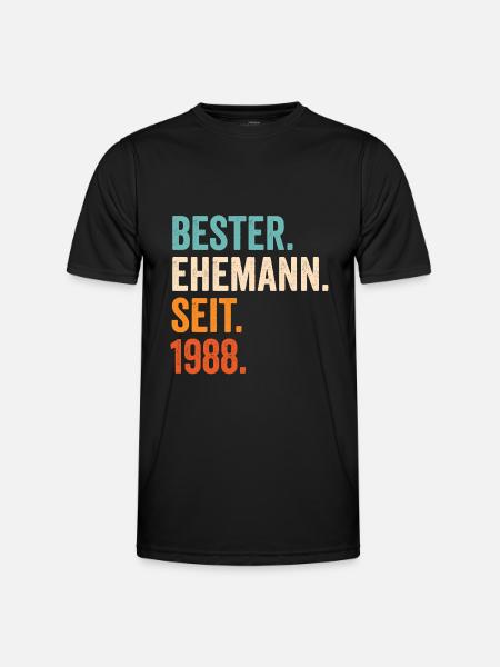 Bester Ehemann Seit 1988 33. Hochzeitstag 33 Jahre - Männer Funktions-T-Shirt - Schwarz