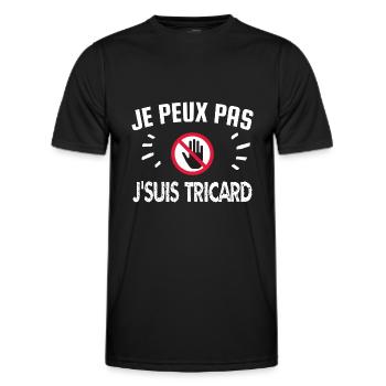 je peux pas je suis tricard - T-shirt sport Homme - noir - Devant - AI Model Male 178 dark (178cm)