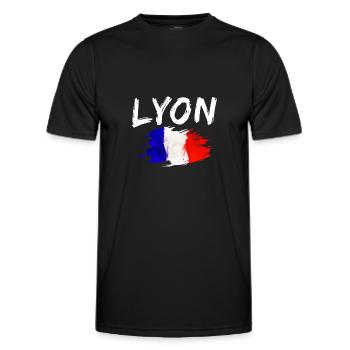Lyon Frankreich Flagge Stadt Lyon - Männer Funktions-T-Shirt - Schwarz - Vorne - AI Model Male 178 dark (178cm)