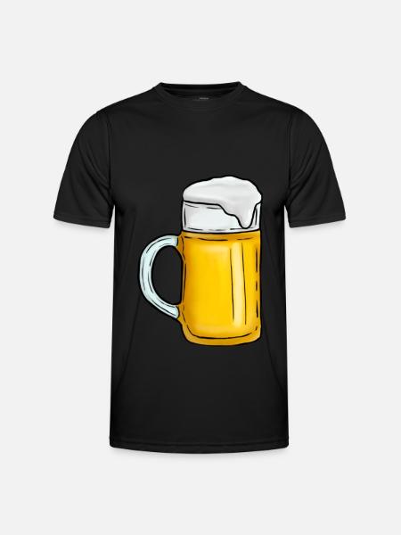 Bierkrug - Männer Funktions-T-Shirt - Schwarz