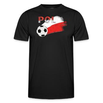 Fahne Polen - Männer Funktions-T-Shirt - Schwarz - Vorne - AI Model Male 178 dark (178cm)