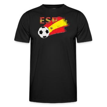 Fahne Spanien - Männer Funktions-T-Shirt - Schwarz - Vorne - AI Model Male 178 dark (178cm)