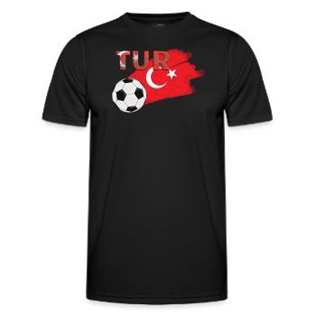 Fahne Türkei - Männer Funktions-T-Shirt - Schwarz - Vorne - AI Model Male 178 dark (178cm)