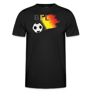 Fahne Belgien - Männer Funktions-T-Shirt - Schwarz - Vorne - AI Model Male 178 dark (178cm)