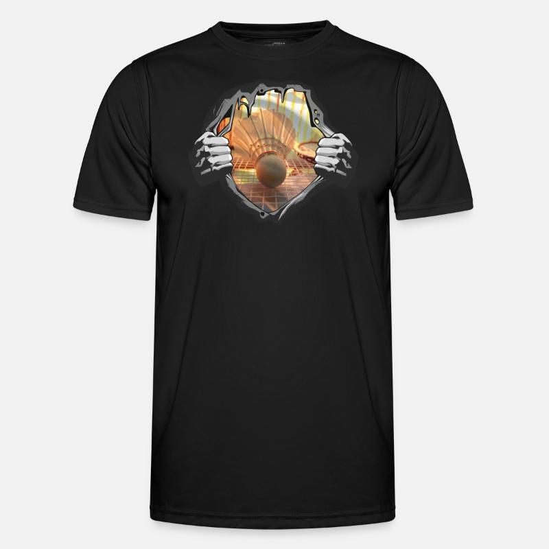 Badminton Spieler Geschenkidee Design - Männer Funktions-T-Shirt - Schwarz