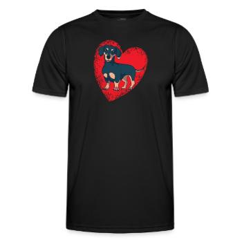 Chien teckel Propriétaire de chien Gechenkidee - T-shirt sport Homme - noir - Devant - AI Model Male 178 dark (178cm)