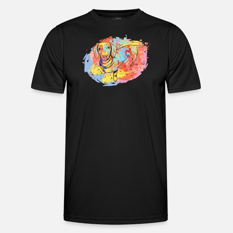 Hund Dackel Hundebesitzer Geschenkidee - Männer Funktions-T-Shirt - Schwarz