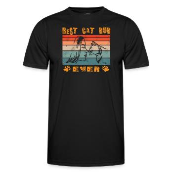 Katzenfreund, Katzenzubehör Geschenk - Männer Funktions-T-Shirt - Schwarz - Vorne - AI Model Male 178 dark (178cm)