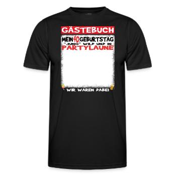 40. Geburtstag Mann und Frau Gästebuch - Männer Funktions-T-Shirt - Schwarz - Vorne - AI Model Male 178 dark (178cm)