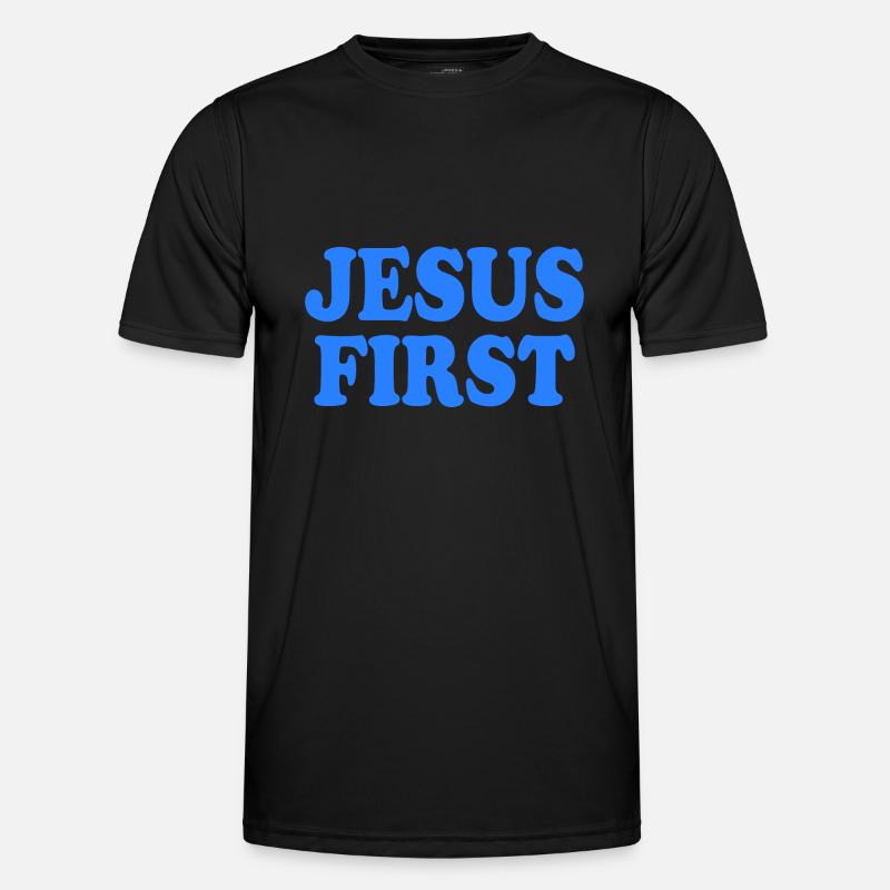 Jesus first - Men's Functional T-Shirt - black
